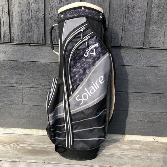 Callaway Solaire Carry Golf Bag 6 Dividers Black/Gray/Green - Picture 1 of 8